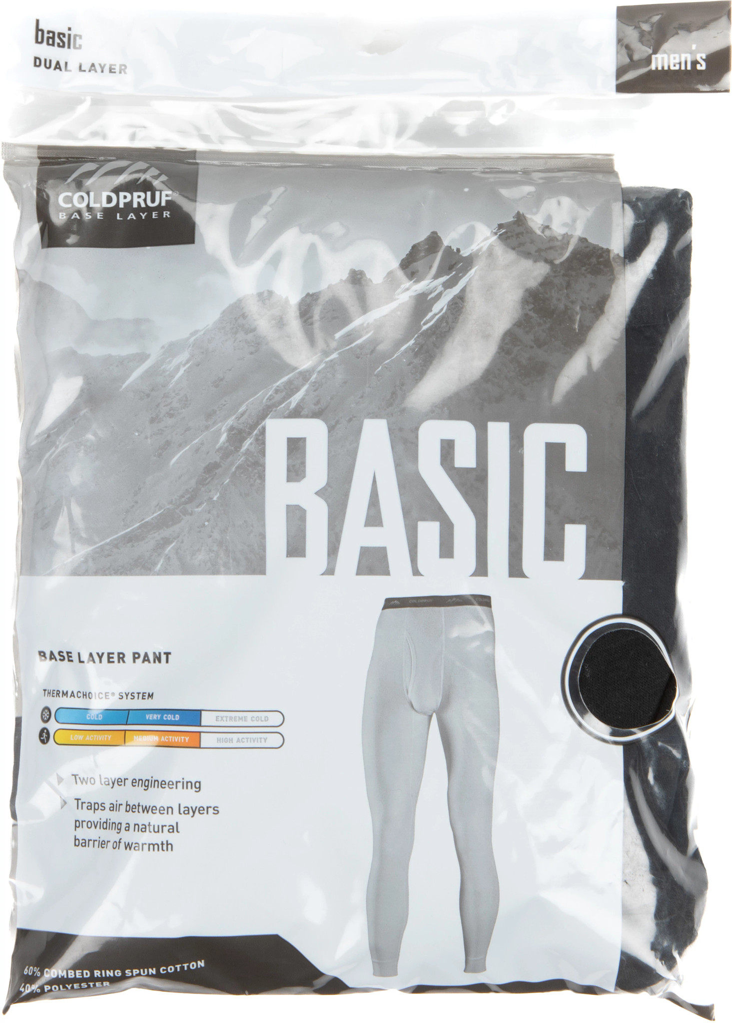 Men's Mens Coldpruf Basic Layer Pant Big shown in Black (Black)
